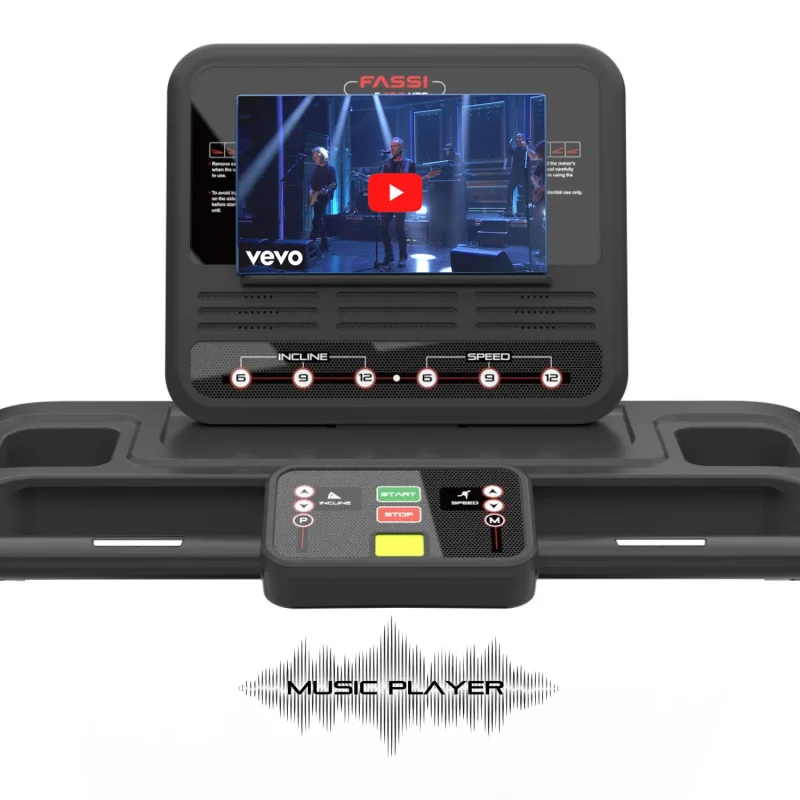 Tapis roulant Fassi F 10.7 - Tapis Roulant Elettrico, motore 3,5 Hp, Fitness Training App, velocità 22 km/h - immagine 8