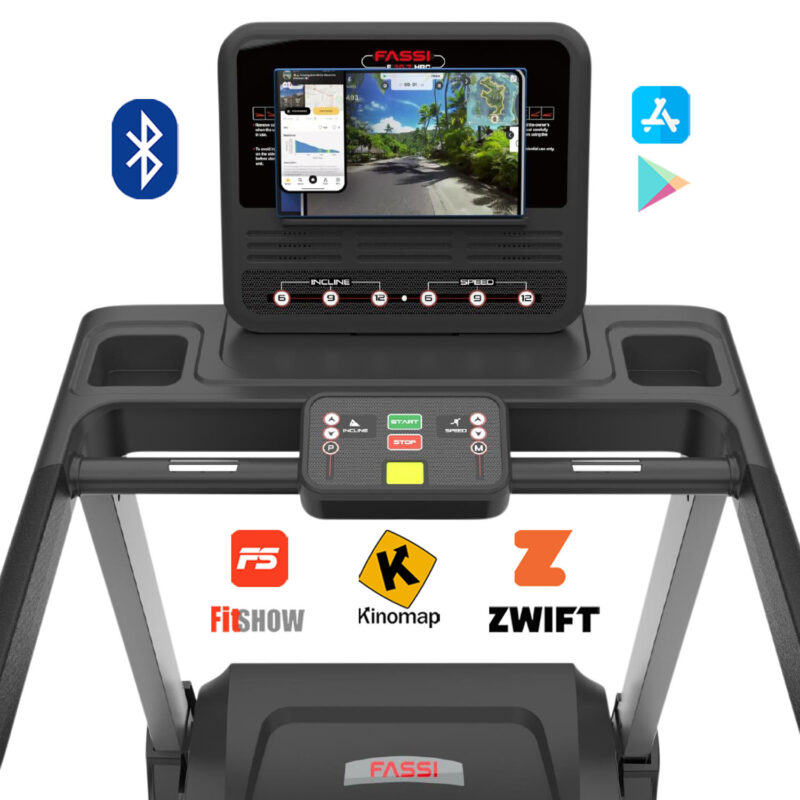 Tapis roulant Fassi 12.6 AC - Tapis roulant Elettrico 3 Hp con inclinazione 20% e 34 programmi di corsa - immagine 11