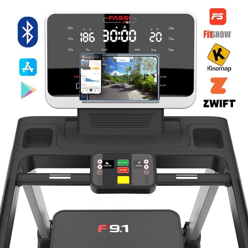 Tapis Roulant Fassi F 9.1 - Tapis roulant elettrico 3 Hp e 20 livelli di inclinazione con 33 programmi di allenamento - immagine 7