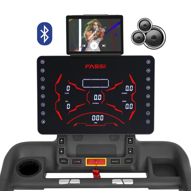Tapis roulant Fassi F 9.2 HRC - Tapis roulant Elettrico con motore 4 Hp, superficie di corsa 53x150 cm, 73 programmi - immagine 8