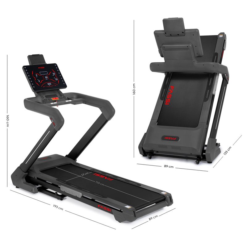 Tapis roulant Fassi F 9.2 HRC - Tapis roulant Elettrico con motore 4 Hp, superficie di corsa 53x150 cm, 73 programmi - immagine 11