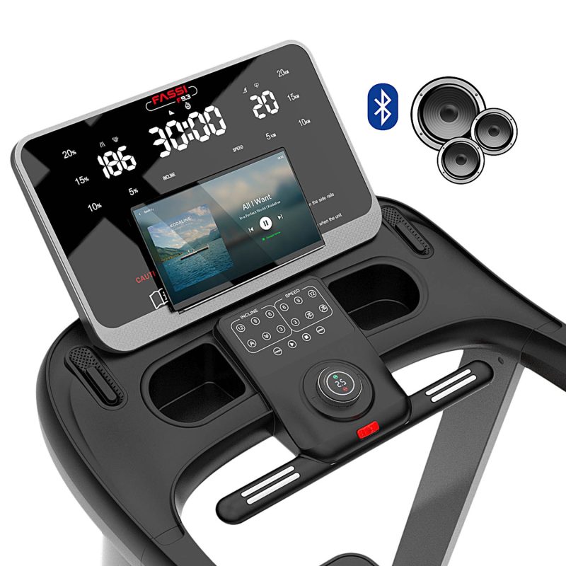 Tapis roulant Fassi FT-F 9.3 HRC - Tapis Roulant Elettrico, motore 3,5 Hp, 20 livelli di inclinazione, speakers mp3, fascia cardio inclusa - immagine 8
